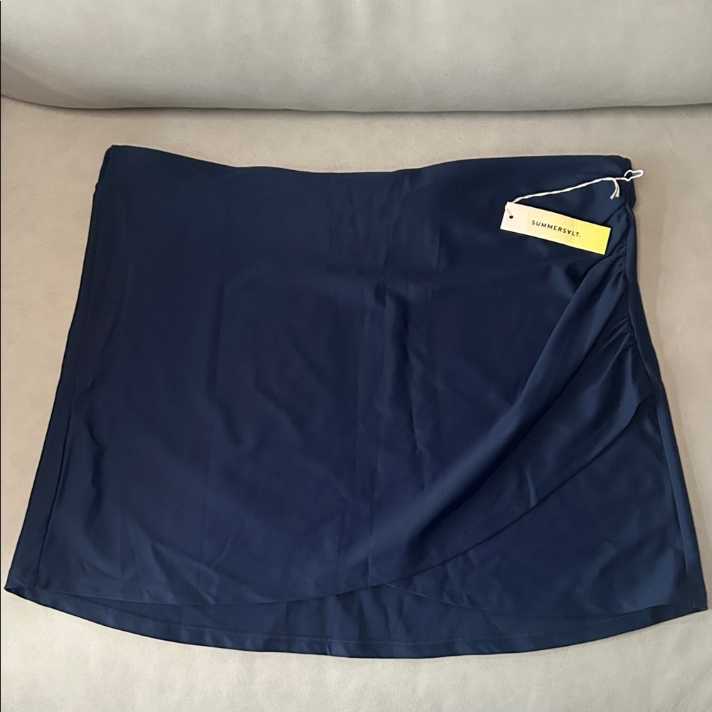 Summersalt Navy Blue  Ruched Swim Skirt NWT Size XL
Deep Sea Blue